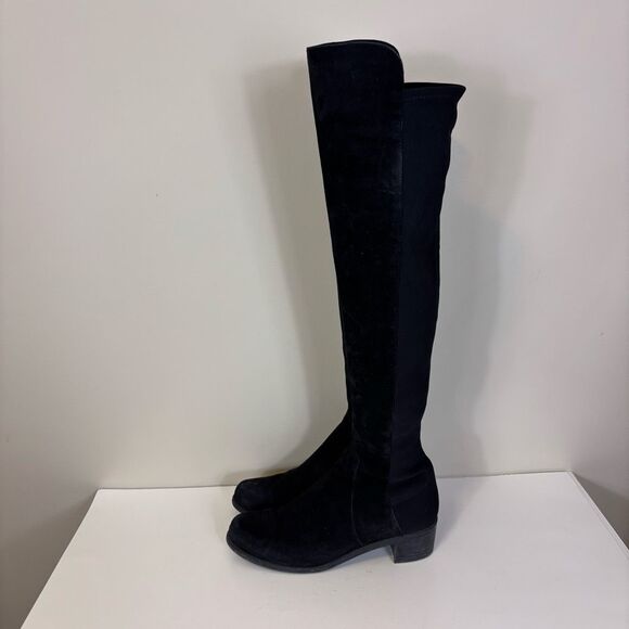 Stuart Weitzman Shoes - Stuart Weitzman Black Suede Over The Knee‎ Tall Boots Size 8.5